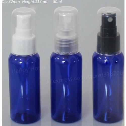 30 x 50ml High Quality Cobalt Blue Perfume Mist Sprayer Bottle With Full Cover 50cc Cosmetic Packaging