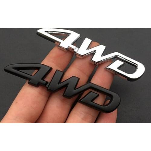 3D Auto Stickers Metal 4WD Shape Chrome Badge Emblem Decal Motorcycle Modified Car Accessories