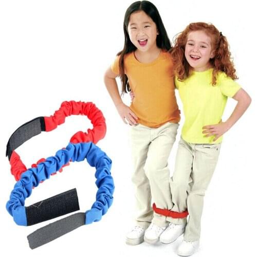 4pcs/set Outdoor Toy Team Cooperation Work Game Bandage Two three-legged Funny Game Leg Puttee Children Sport Toy Magic Sticker