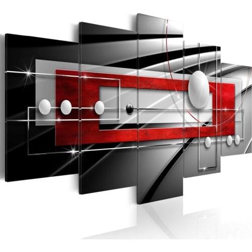 Canvas Hd Prints 5 Pcs Picture Wall Art Black and White Beads Painting Minimalist Home Decor Modular Poster Frame For Bedroom