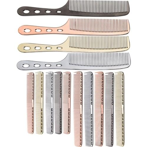 Stainless steel comb anti-static comb styling comb hairdressing comb hair cutting comb space aluminum comb beauty makeup