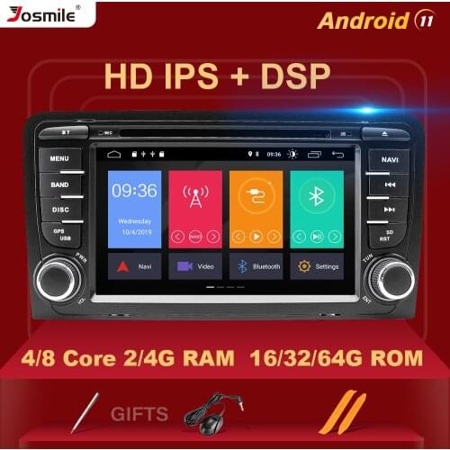 IPS DSP 4GB 2din Android 10 Car Radio DVD Player For Audi A3 8P S3 2003-2012 RS3 Sportback Multimedia Navigation stereohead unit