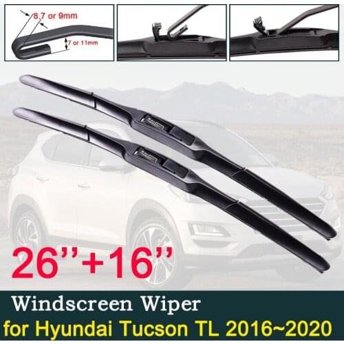 Car Wiper Blade for Hyundai Tucson TL 2016~2020 2017 2018 2019 Front Windscreen Windshield Wipers Car Accessories J Hook Type