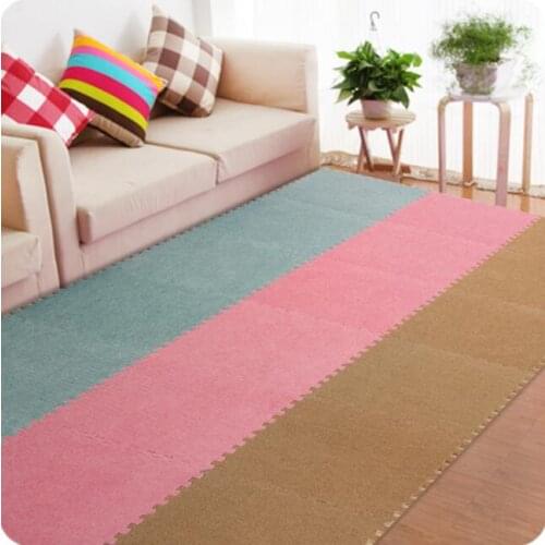 Velvet Patchwork Floor Mat Thickening Eva Foam Rugs And Carpets For Home Living Room Plush Eco-friendly Shaggy Carpet Bedroom
