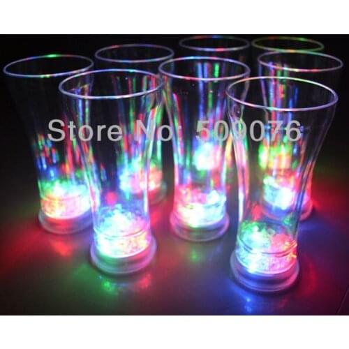 Free shipping 24pcs/lot 19OZ 3mode led plastic cup led beer mug drinking ware LED Flashing Glasses LED Luminous Cup