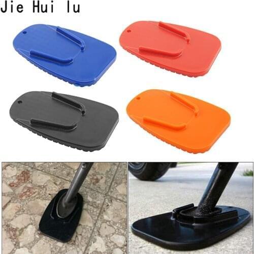 1pc Black Universal Motorcycle Plastic Side Stand Moto Bike Kickstand Non-slip Plate Side Extension Support Foot Pad Base