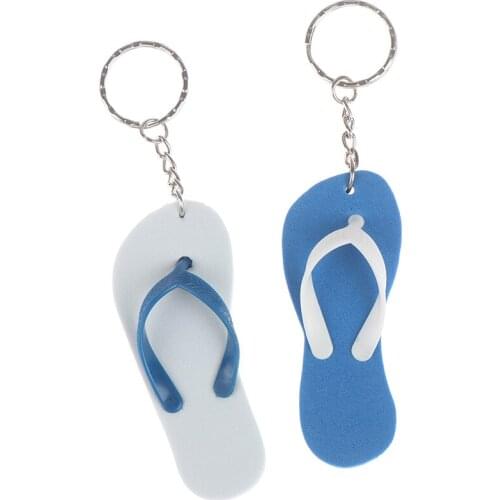 2Pcs Boat Marine Floating Keychain Buoyant Flops Shaped Key Floats Key Ring Holder Kayak Fishing Slipper Outboard Foam Flip