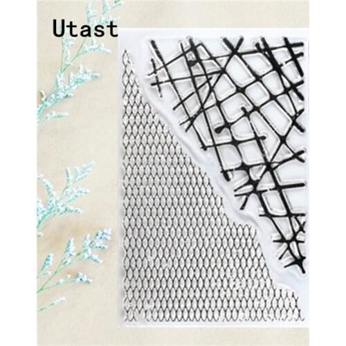 Net Background Clear Silicone Stamps /Transparent Rubber Stamp for DIY Scrapbooking /Photo Album Decorative Craft Making