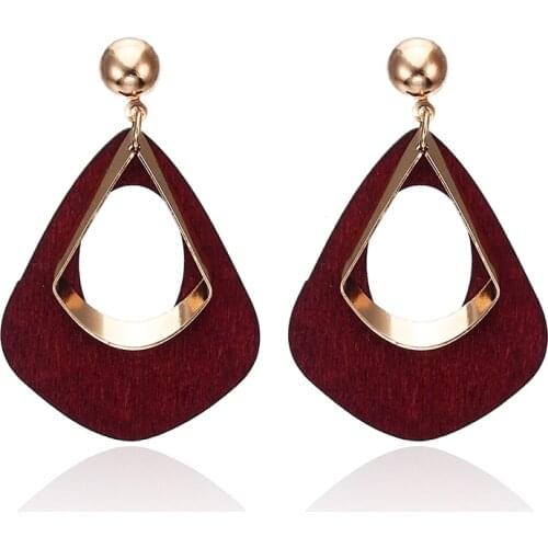 E0368 Bohemia Earrings Statement Jewelry Exaggerated Ethnic Hollow Out Geometric Drop Earrings For Women Boho Style