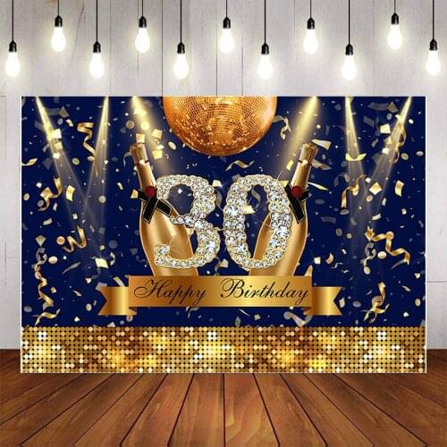 Mehofond Photography Background Glitter Gold Dots Sparkling Diamond Adult 30th Birthday Party Portrait Backdrop Photo Studio