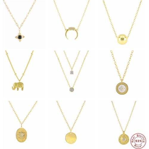 Collier Femme S925 Sterling Silver Pendant Necklace For Women Multilayer Clavicle Chain Necklaces Colgante Collares Fine Jewelry