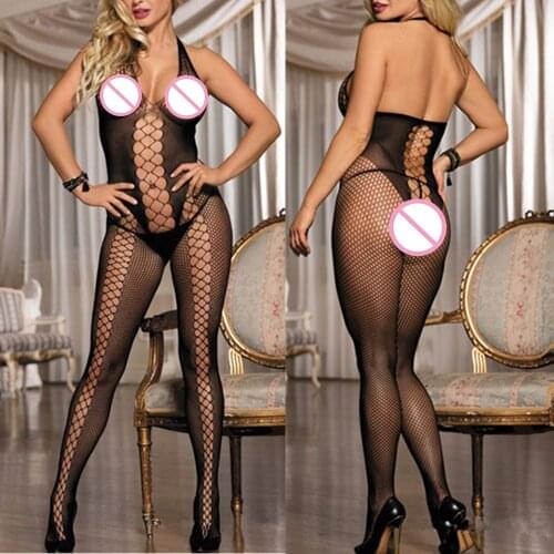 Bodystocking Women Crotchless Sleepwear Sexy Lingerie Plus Size Jumpsuit Open Crotch Catsuit Hot Teddies Bodysuits
