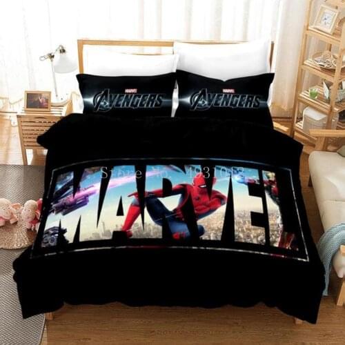 Disney Spiderman Bedding Set Childrens Room Bedroom Decoration Duvet Cover Single Double Queen Bed 3 Pieces of Home Textiles