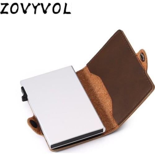 ZOVYVOL Small Smart Wallet New Wallet Men Money Bag Mini Purse Male Vintage Automatical Aluminium Rfid Card Holder Wallet