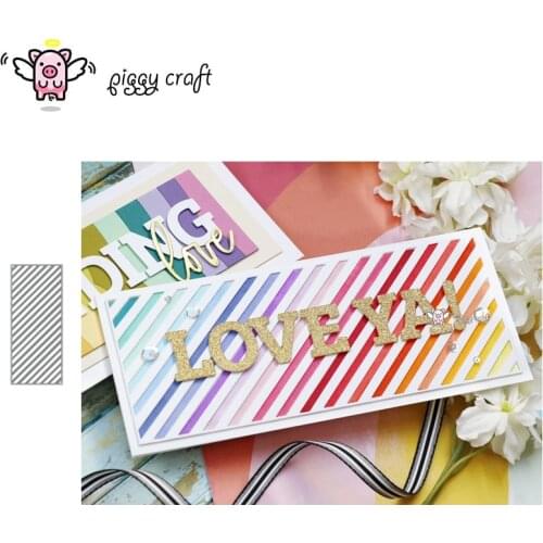 Piggy Craft metal cutting dies cut die mold Line rectangle frame Scrapbook paper craft knife mould blade punch stencils dies