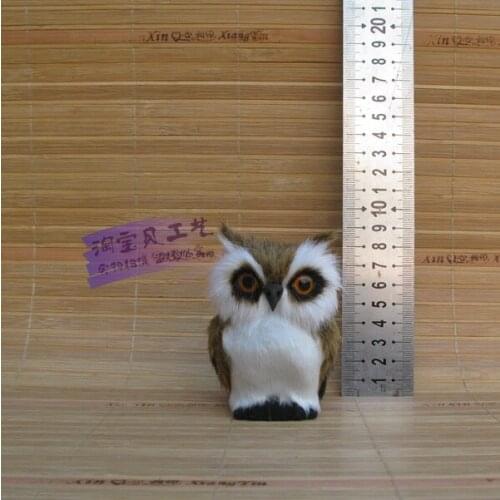 Middle small simulation owl toy polyethylene&fur mini owl model gift about 8x6x10cm 2141