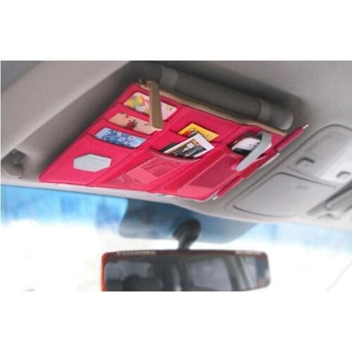 Multi Function Men Women Car Wallets Sun Visor Storage Pouch Hanging Bag For Bill Mobile Phone Ctedit Bank Card Tickets