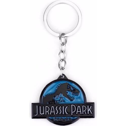 MQCHUN Cute Jurassic Park Key Chain Jurassic World Metal Pendent Key Ring High Quality Gift For Man Woman Drop Shipping Keychain