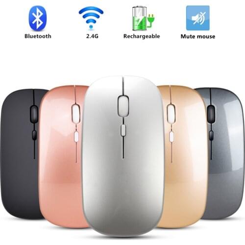 2.4G Wireless Mouse Rechargeable Bluetooth Mouse Noiseless Mause Wifi Mice USB Mice For PC Desktop laptop accessories Ultra-thin