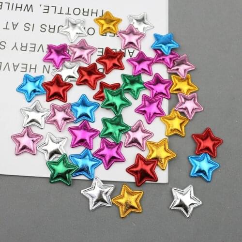 50Pcs Bright color Stars Patches Appliques DIY Craft Supplies Kids Hair Accessories Artesanato Materials Punk Clothes Ornaments