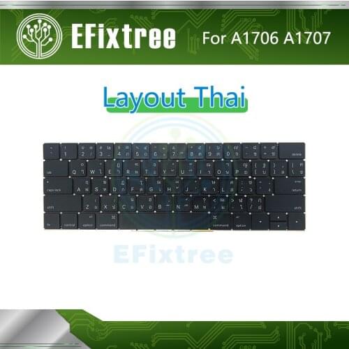 New A1706 Keyboard Thai With Backlight 2016 2017 For Macbook Pro Retina 13" 15'' A1707 Layout EMC 3162 3163 3071 3072