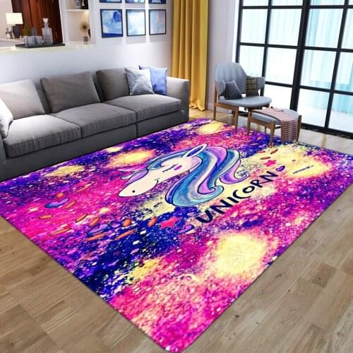 New Cartoon Anime Unicorn 3D Printing Carpets for Living Room Bedroom Big Carpet Kids play Large Area Rugs Child Game Floor Mats