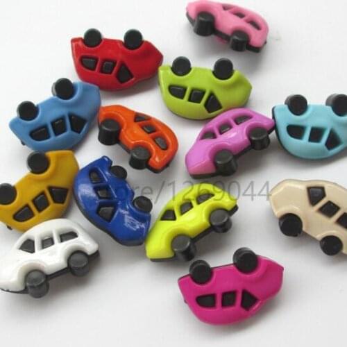 20/50/100pcs Mini 17MMx10MM Shank Car Plastic Buttons Mix Colors Childrens Garment Sewing Accessories DIY Scrapbooking Crafts