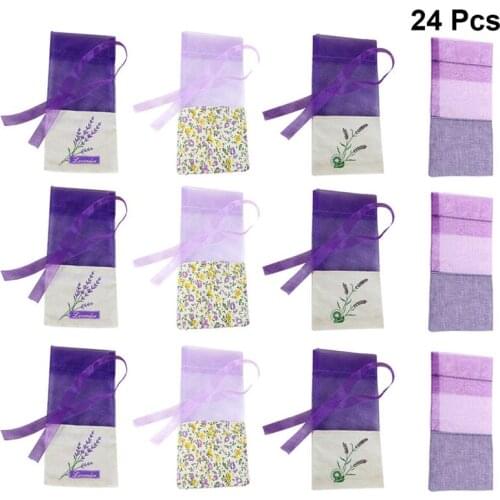 24pcs Floral Printing Lavender Bags Empty Fragrance Pouch Sachets Bag for Relaxing Sleeping