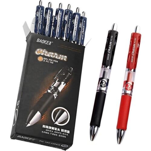 BAOKE High-capacity PC195 press style neutral pen 0.5mm pressure pen