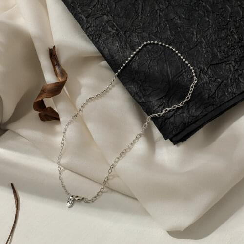 925 Sterling Silver Handmade Necklace Thai Silver Asymmetric Short Clavicle Chain Necklaces For Women S-N670