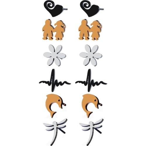 Kuniu animal shape stud earrings for women copper metal material cute romantic engagement party occasion fashion jewelry