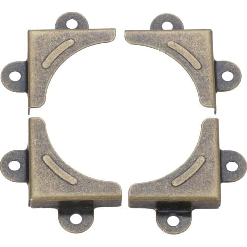 4-20pcs Corner Decorative Protectors 33mm Vintage Metal Antique Bronze Retro Brass Old Fashion Chinese 2 holes Desk Jewelry Box