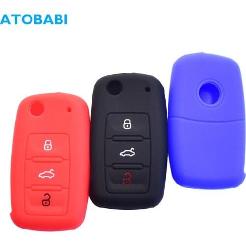 Silicone Car Key Case For VW Volkswagen Polo Pointer Golf Rabbit Sharan Skoda Fabia Octavia SEAT Remote Control Protector Cover