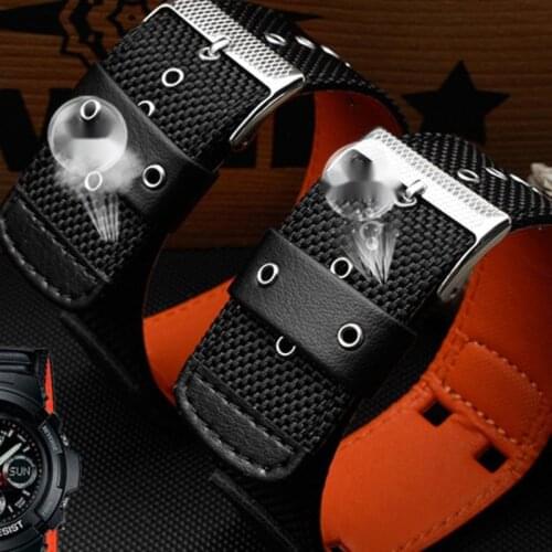 Watch Replacement Nylon Strap For Casio G-SHOCK AW-591MS AW-591 AW-590 AWG-M100/101 G-300 16mm 18mm Watchbands Accessories