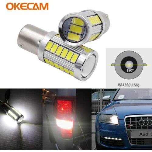 2pcs P21W LED 1156 BA15S S25 LED Bulbs Car Lights For Audi A3 A4 B7 A6 A8 Q7 S3 S4 S6 LED Daytime Running Lights 12V White