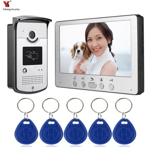 Video Intercom 7"Inch Wired Video Door Phone Doorbell Intercom System With RFID Access Door IR Night Vision Camera