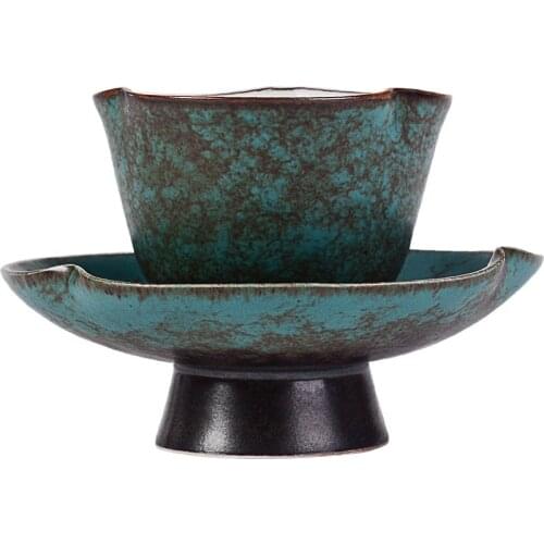 Vintage tea cup retro flower small tea bowl with plate creative teaCups drinkware office master cup