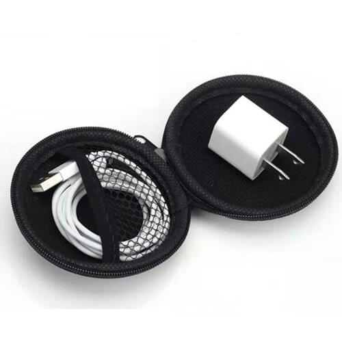 High Quality EVA Earphones Storage Bag With Compressive＆shockproof Hard Shell Soft Inner＆mesh Pockets Design Suit for Devices