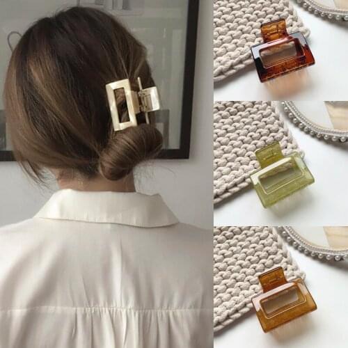 Woman Transparent Square Hair Claws Clips For Women Hairgrip Hair Accessories Headwear Barrettes Hair Crab Ornament Hairpin