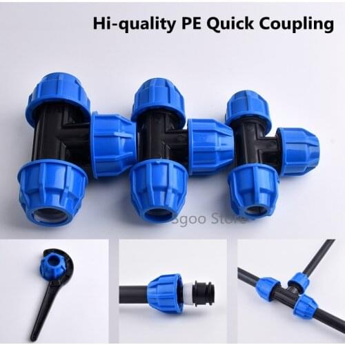 1pc 20~63mm Hi-quality PPR PE Three-Way water Splitter Joints Water Pipe Connectors Garden Agricultural Irrigation System