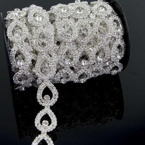 10Yards Rhinestone Crystal Trim Chain DIY Rhinestones Trim Sew On Appliques