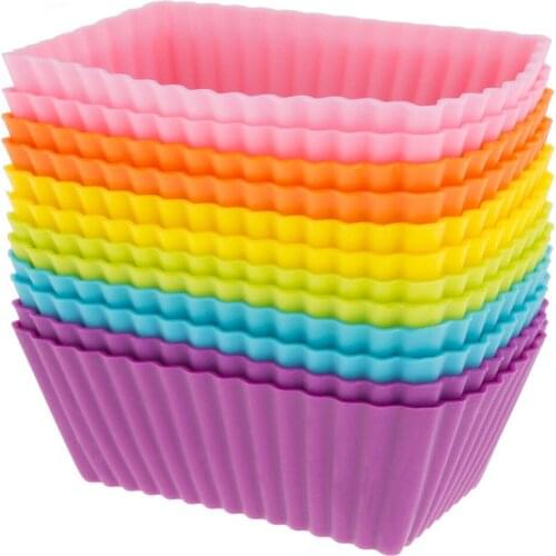 12PC Kitchen Craft Cake Cup Liners Silicone Baking Mold Cake Decorating Mold Muffin Chocolate Cookie Kitchen Baking Mould Tools