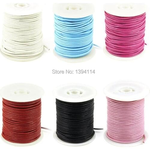 2mm Leather Cord, Mixed Colors Genuine Leather Cord, Round Leather Cord