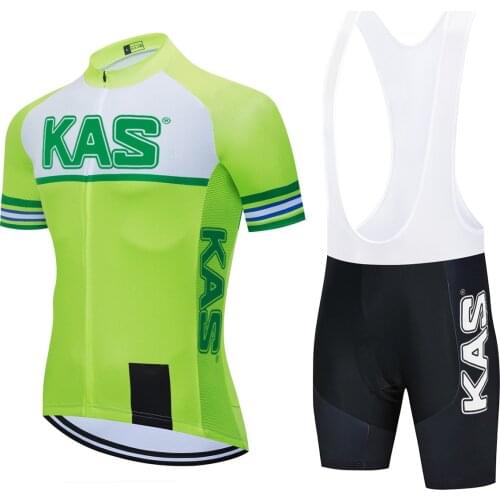 2021 Summer KAS Team Cycling Jersey Set Breathable Bicycle MTB Clothing Mountain Bike Clothes Maillot Ropa Ciclismo 20D GEL Men
