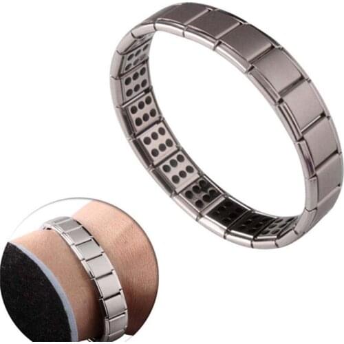 2021 Vintage Stainless Steel Magnetic Pain Relief Bracelet For Men Therapy Double Row Magnets Link Chain Men Jewelry