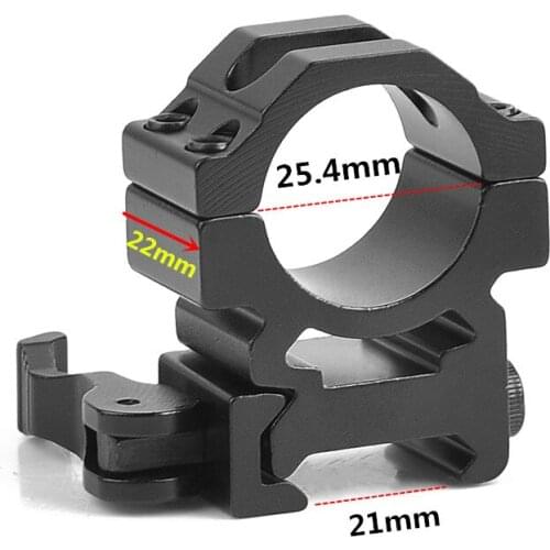 25.4mm Low Profile 20mm/21mm Picatinny Weaver Quick Disconnect Rings Rifle Scope Rail Mount Tactical Accessories