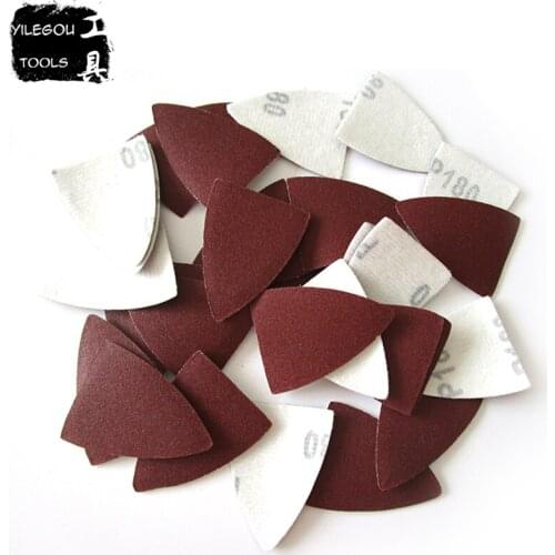 30 Pieces 38*52mm Triangle Sandpaper 28*52mm Multi-purpose Sander Machine Flocking Sandpaper With Grit 80 120 180 and 240