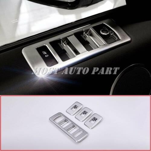 ABS Plastic Chrome Interior Window Lift Switch Frame Cover Trim For Land Rover Range Rover Sport 2014-2017 4pcs Car Decoration