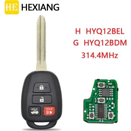 HE Xiang Car Remote Key For Toyota Camry Corolla 2012-2017 314.4MHz G H Chip HYQ12BEL HYQ12BDM Smart Control Key TOY43 Blade