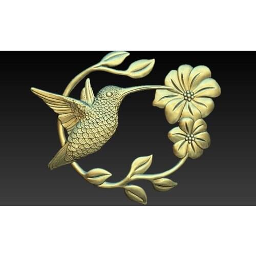 Decor flowers and birds 3d model for cnc router 3d printer in STL file format